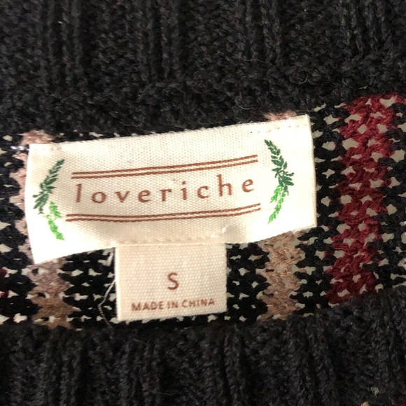 Loveriche|Boho knit crewneck sweater in vintage style stripes•Grandpa sweater - Picture 7 of 10